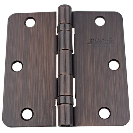 Gliderite Hardware 3-1/2 in. Oil Rubbed Bronze Ball Bearing Door Hinge with 1/4 in. Corner Radius - 3514-2BB-ORB 3514-2BB-ORB-1